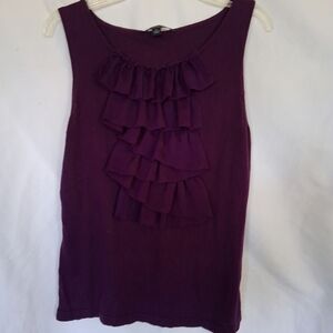 Chadwicks Purple Ruffled Tank Top